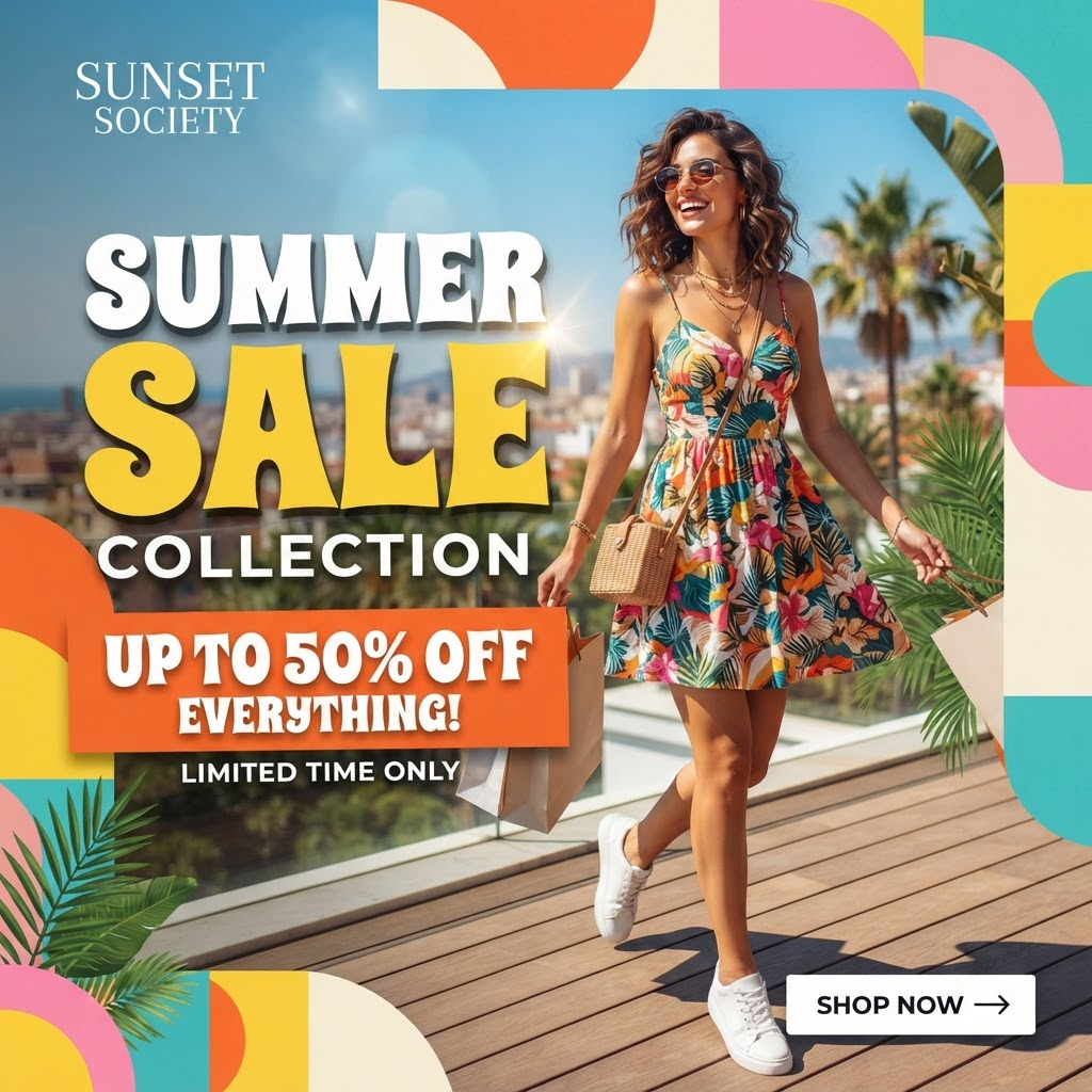 Arte de coleção de verão para loja de moda